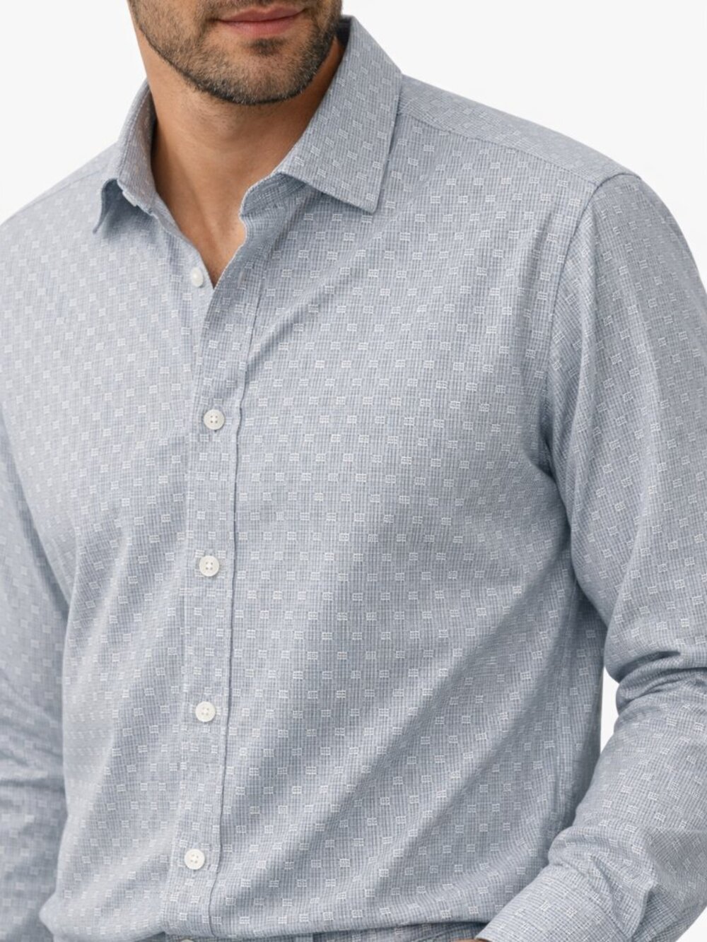 Claiborne Slim Fit Stretch Shirt Large Blue White Striped Long Sleeve Button Up